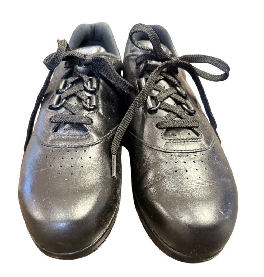 SAS Free Time Comfort Black Leather Lace Up Walking Shoes Women's 9N USA Made